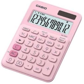 Számológép, asztali, 12 számjegy, CASIO, "MS 20 UC", rózsaszín