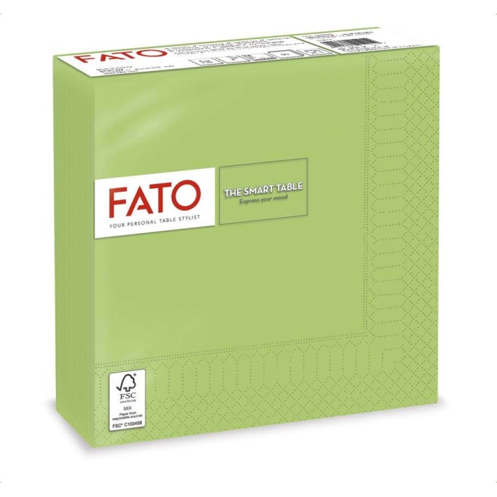 FATO Szalvéta Lime 33*33cm 2rtg.50db/csomag, 24csomag/karton